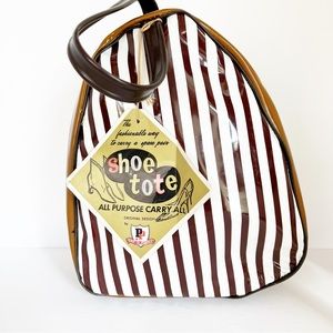 VINTAGE zippered shoe tote, travel bag, purse, satchel